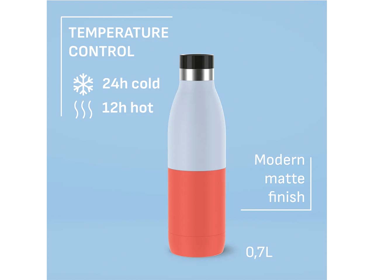 EMSA Trinkflasche "Bludrop" mit Quick-Press-Verschluss, 0,7 l, blau/rot