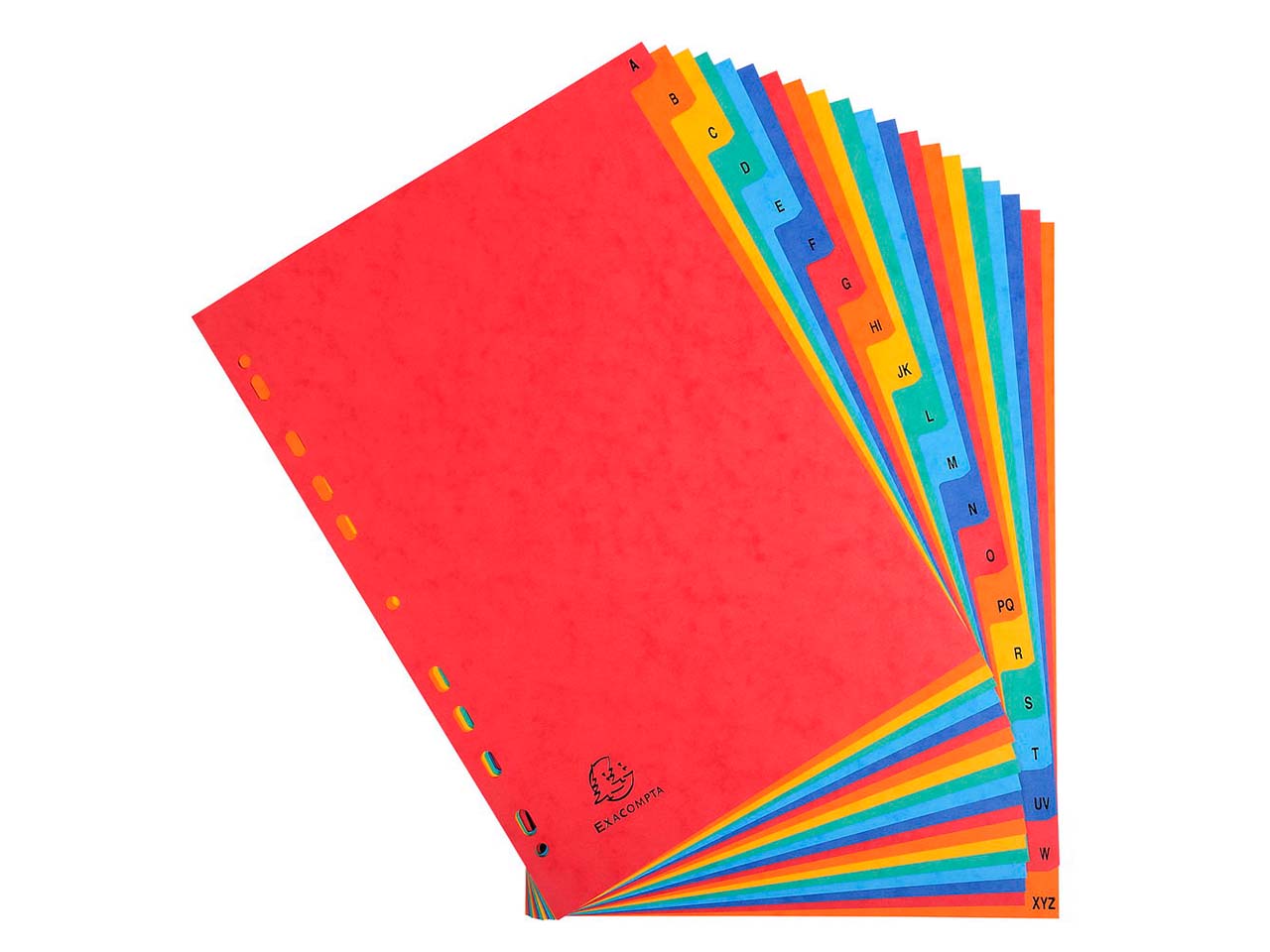 5 Exacompta Register, Colorspan-Karton, 20 Taben A-Z, 225 g/m², DIN A4, sortiert