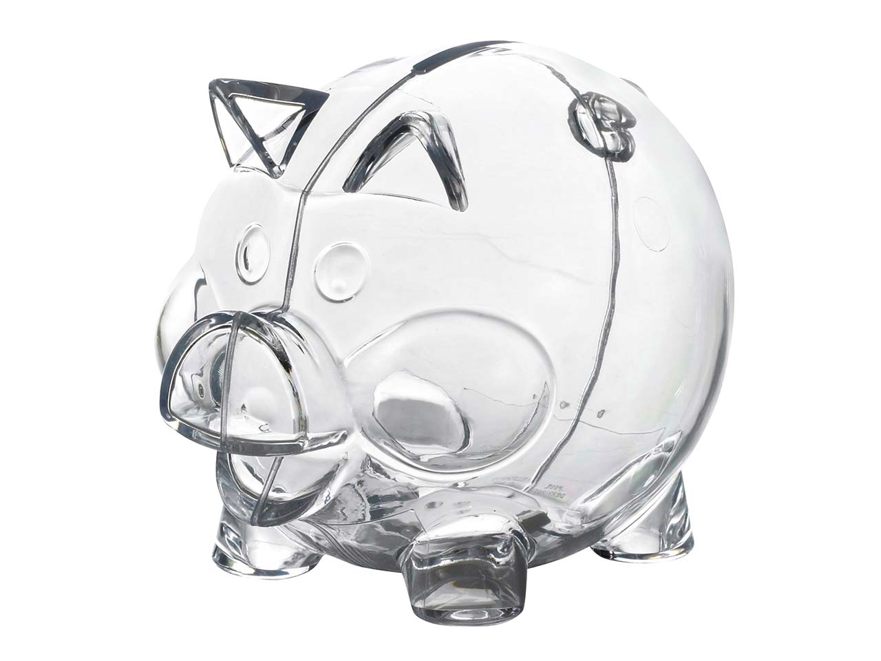 Sparschwein "Maxi" inkl. 1-farbig seitlichem Aufdruck, transparent