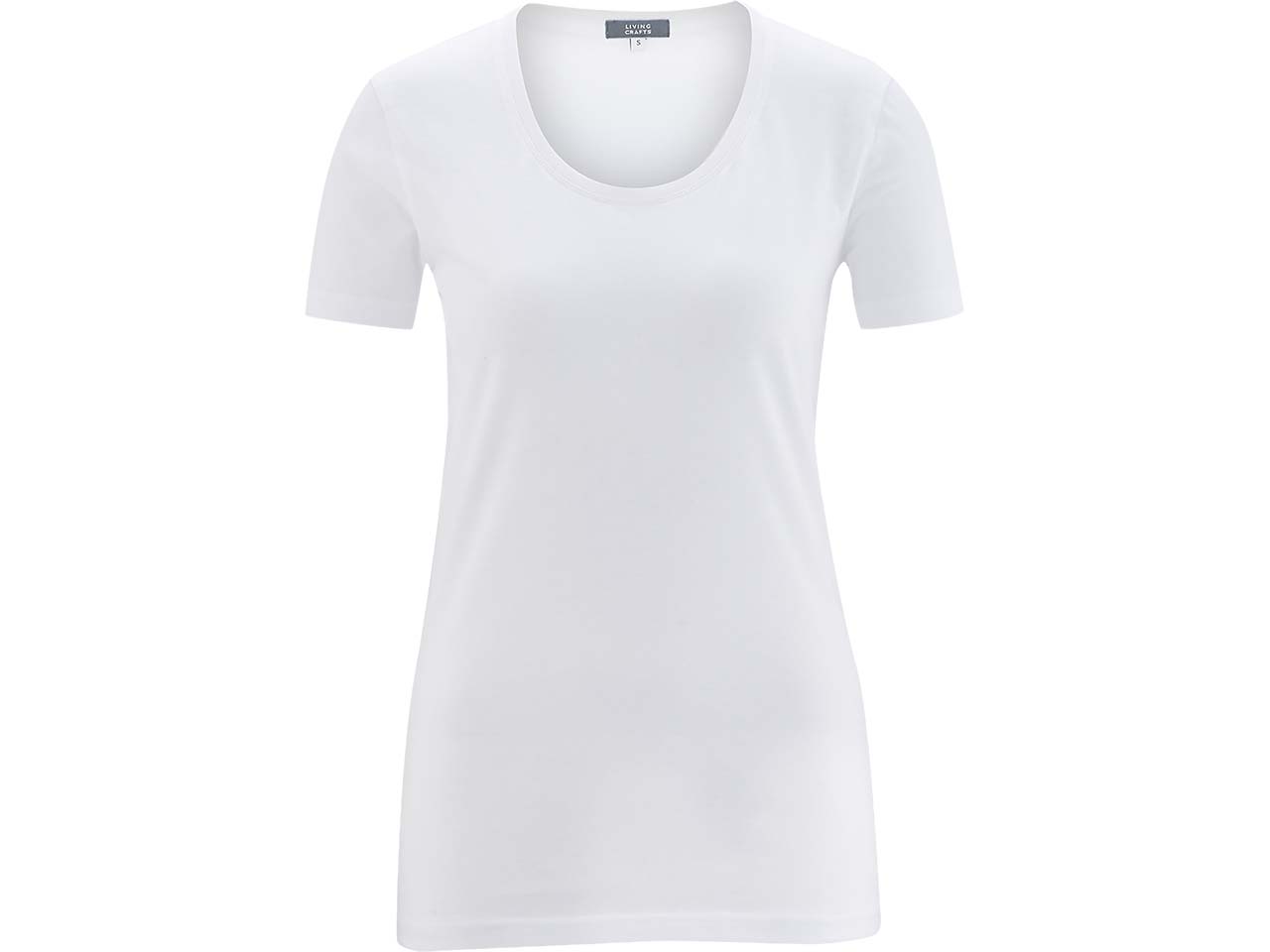 Living Crafts Bio-Damen-T-Shirt "FRIEDA" mit Rundhalsausschnitt, white, Gr. L