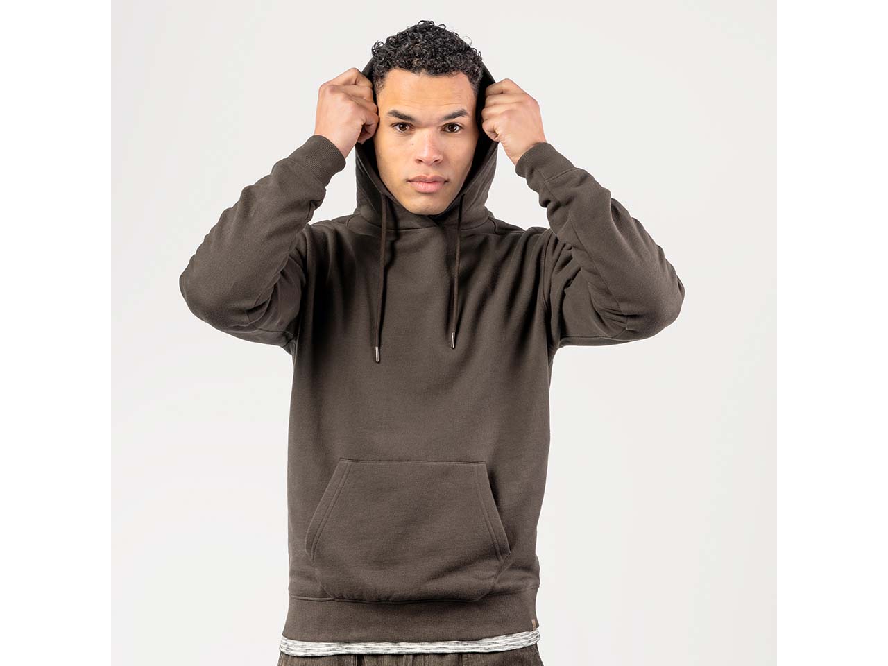 Living Crafts Bio-Herren-Oversized-Hoodie 'SASSO', walnut, Gr. M