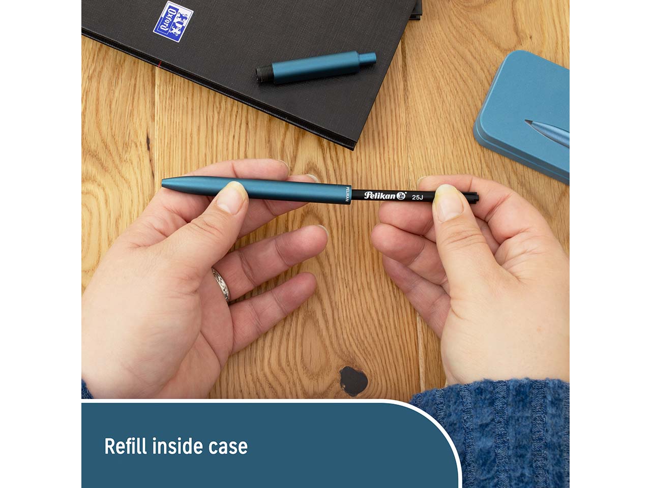 Pelikan Ineo® Endless Bleistift HB, Gehäuse aus Metall, im Etui, ozeanblau