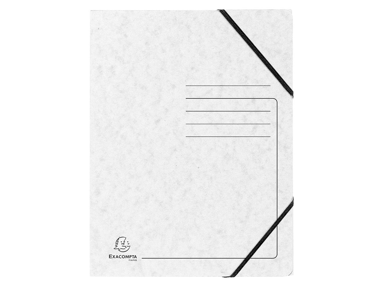25 Exacompta Eckspannmappen, Colorspan-Karton, 355 g/m², DIN A4, Gummizug, weiß
