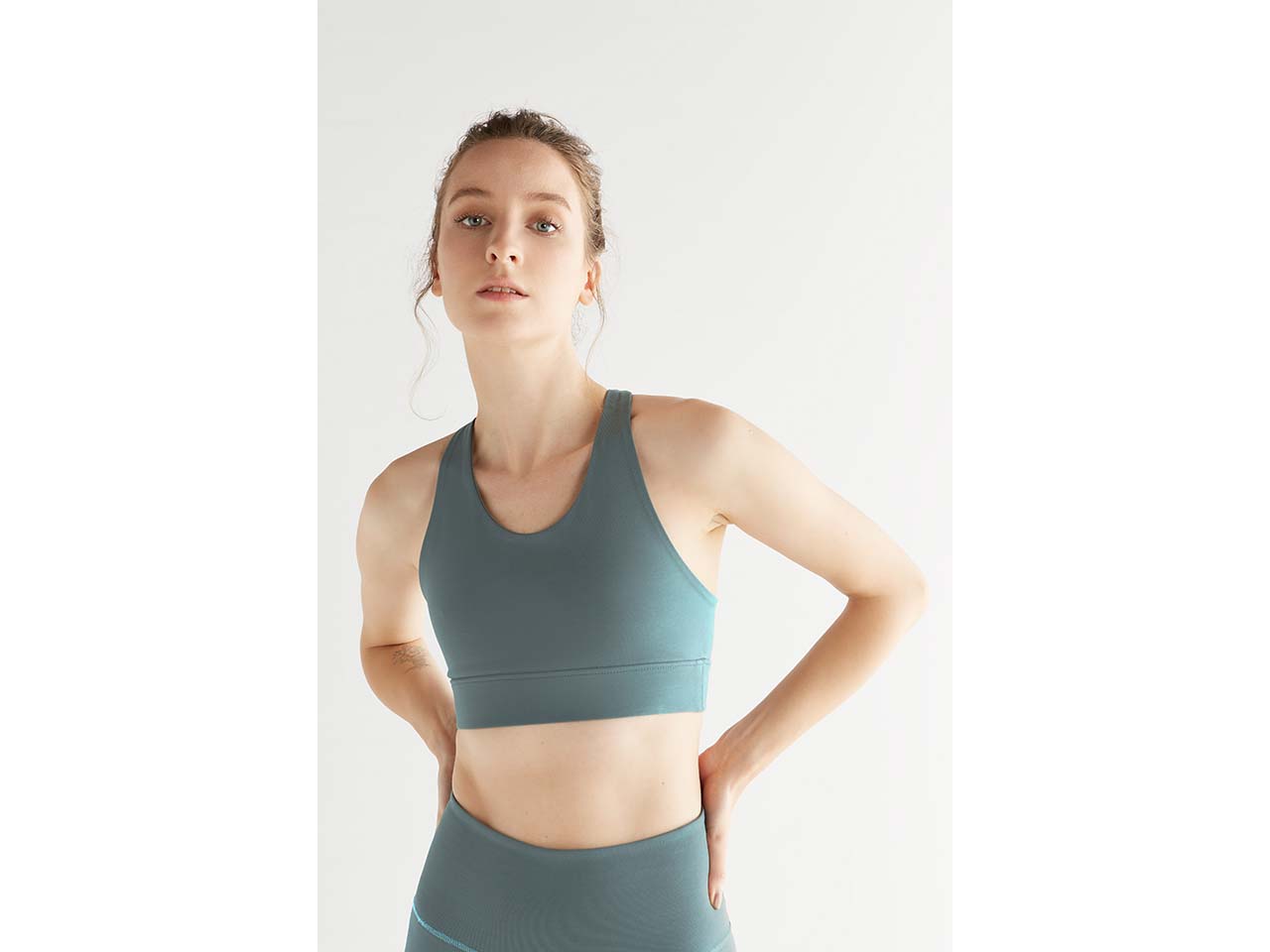 TRUE NORTH Bio-Damen-Yoga-Top, teal, Gr. L