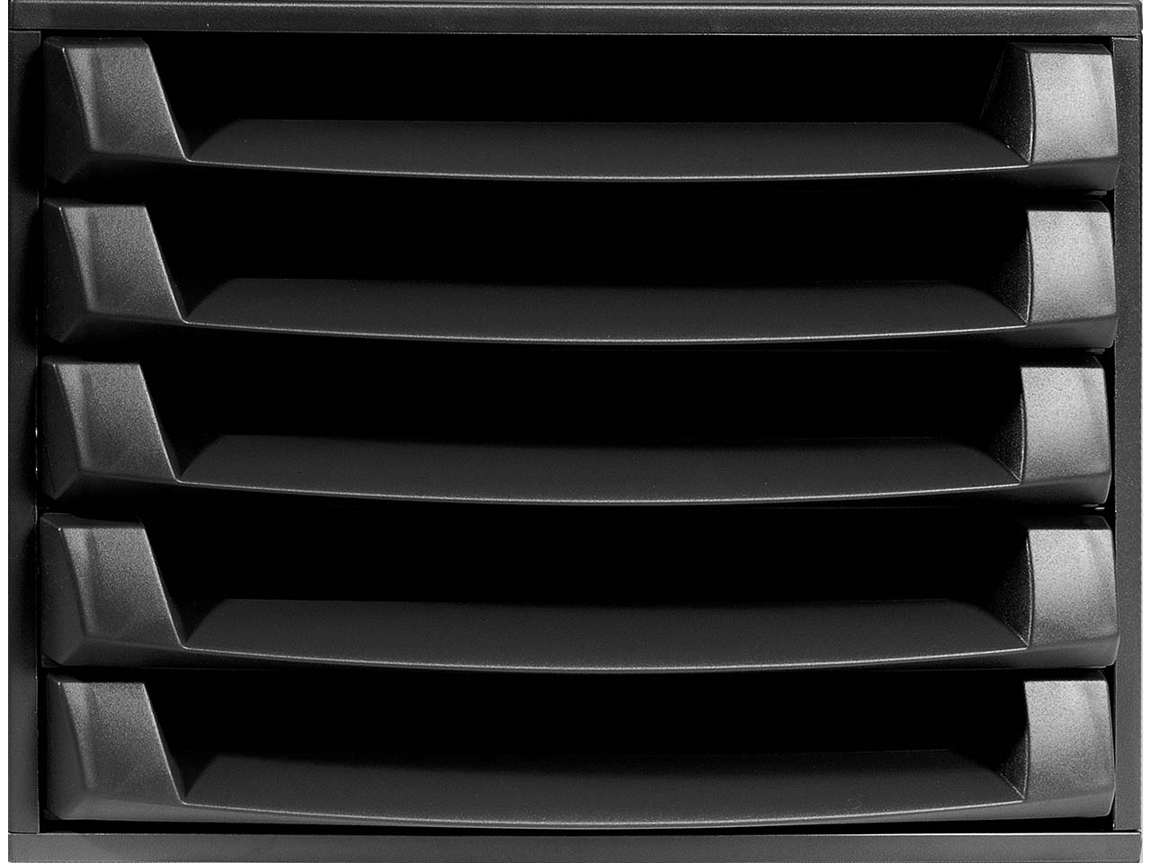 Exacompta Schubladenbox The Box "ECOBlack", DIN A4+, 5 Schubladen offen, schwarz