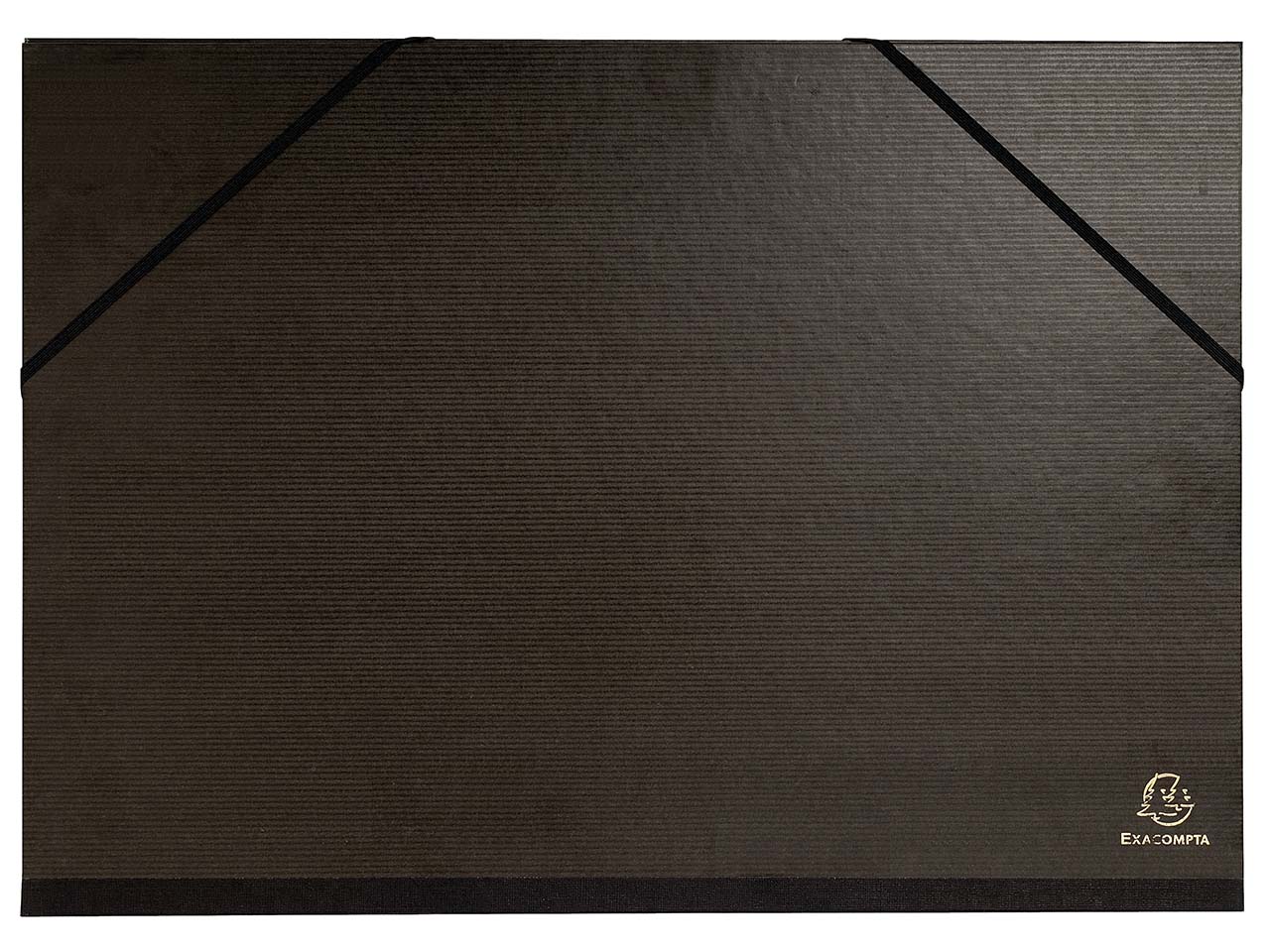 10 Exacompta Zeichenmappen, 1170 g/m², DIN A3, Gummizug, schwarz