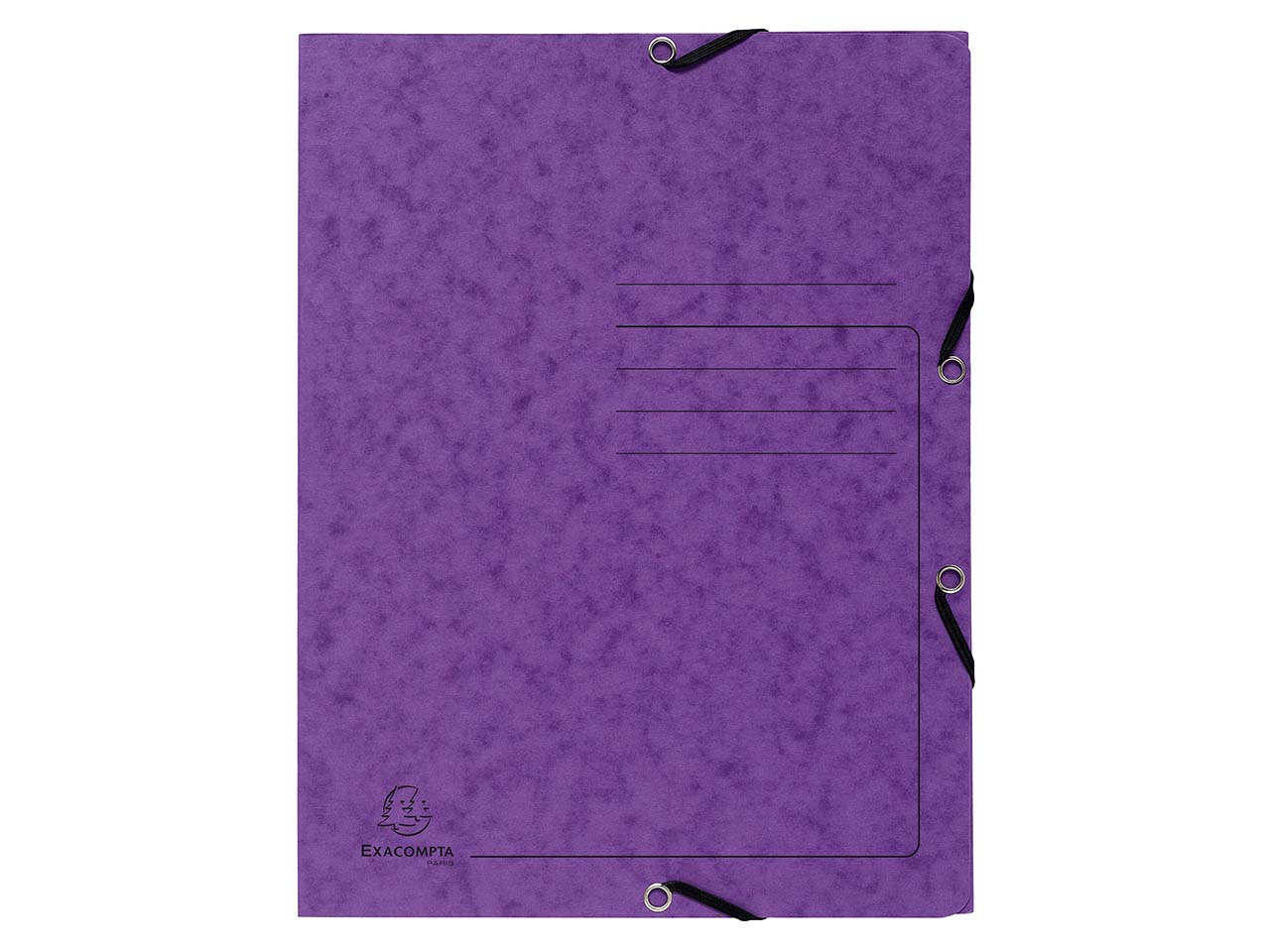 25 Exacompta Sammelmappen, Colorspan-Karton, 355 g/m², DIN A4, Gummizug, 3 Klappen,violett