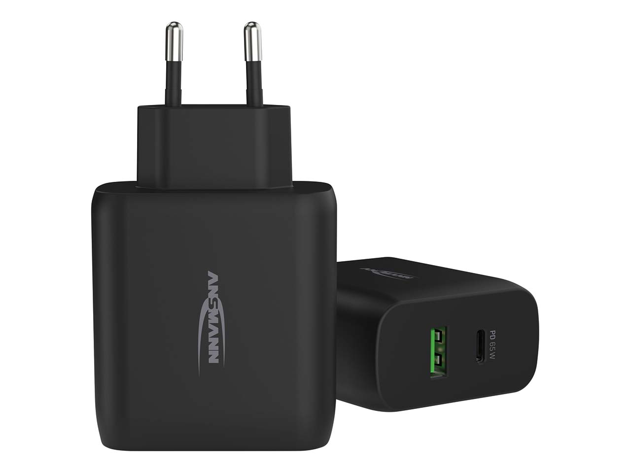Ansmann USB-Ladegerät "Home Charger HC265PD", 3,25 A, 65 W, USB-A/-C, schwarz