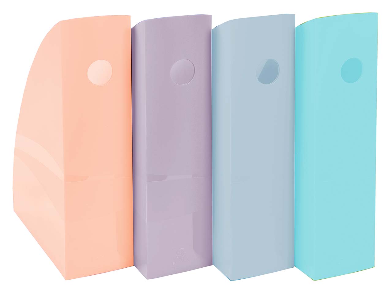 4 Exacompta Stehsammler Mag-Cube "Aquarel", DIN A4+, farbig sortiert