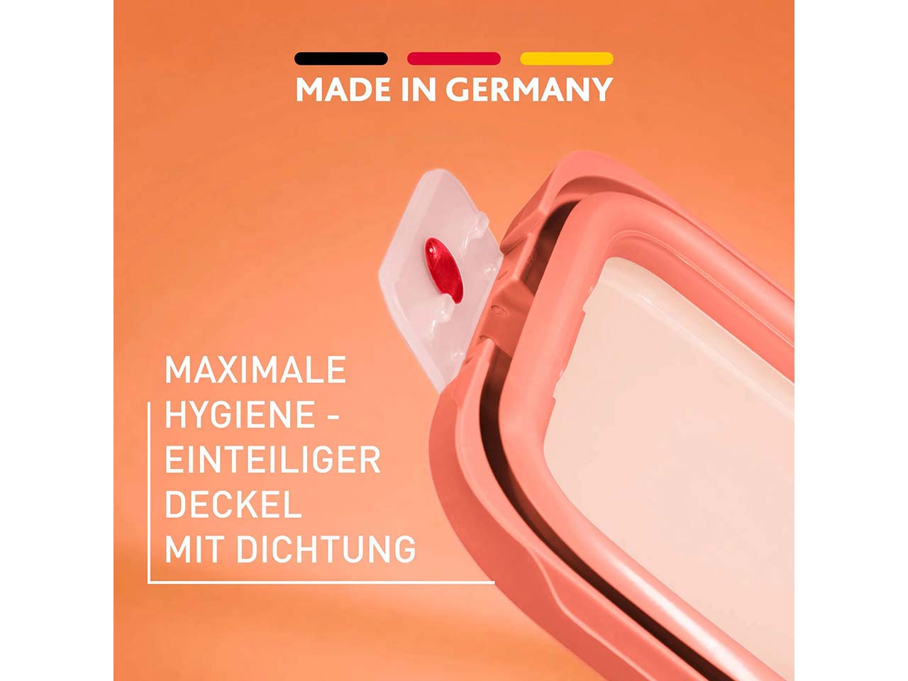 EMSA 3er-Set Frischhaltedosen "oneClick" 0,5l, 1,2l, 2,3 l,aus Kunststoff, orange