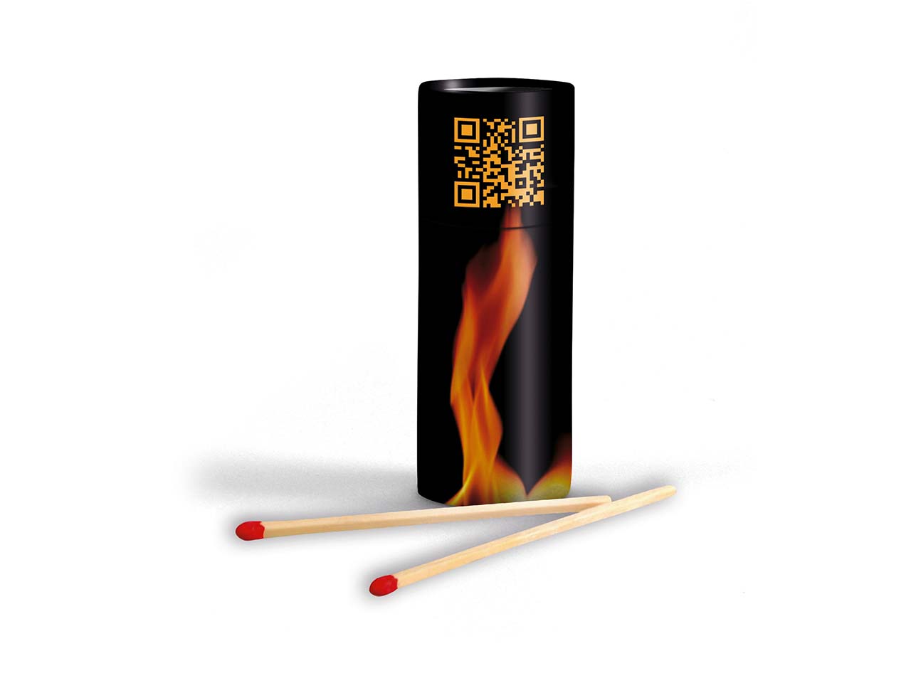 Kamin-Streichhölzer, 110 x ø 40mm, mit 2-farbigem Druck, Inhalt ca. 45 Hölzer