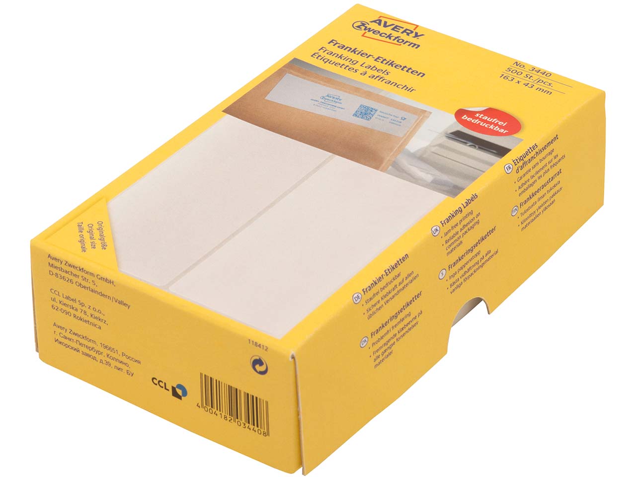 Avery Zweckform Frankier-Etiketten 163 x 43 mm, 500 Stk.