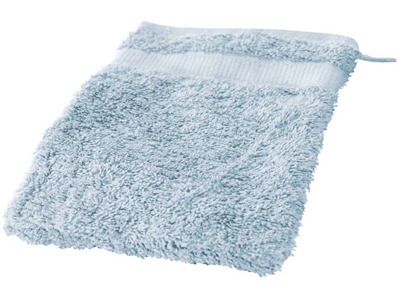 Cotonea Frottier Waschhandschuh 15 x 20 cm, Bio-Baumwolle, hellblau