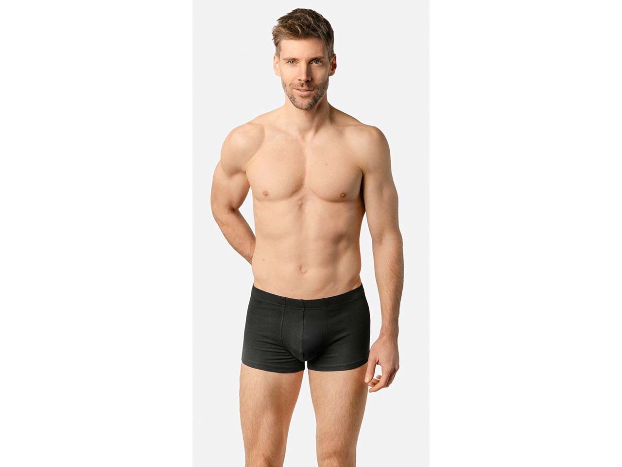 Living Crafts 3er-Pack Bio-Herren-Boxershorts 'SAGON', blue/grey/black, Gr. M