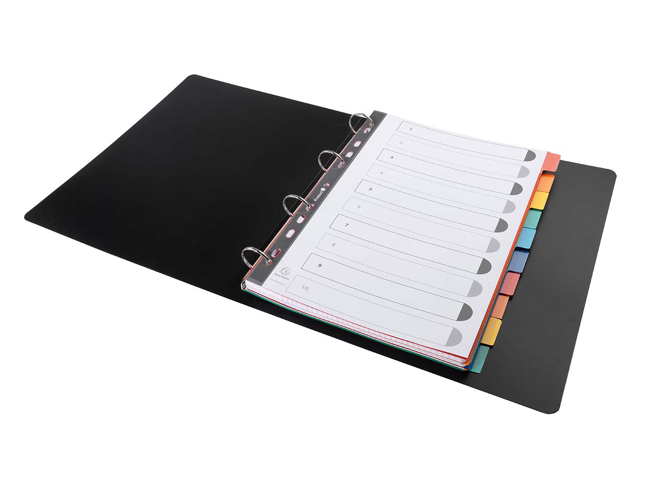 15 Exacompta Register, Colorspan-Karton, 10 Taben neutral, 225 g/m², DIN A4, sortiert