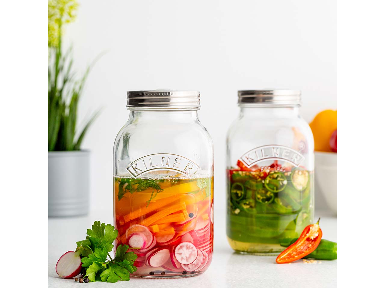 KILNER Fermentier-Set mit 2 Gläsern je 1 Liter