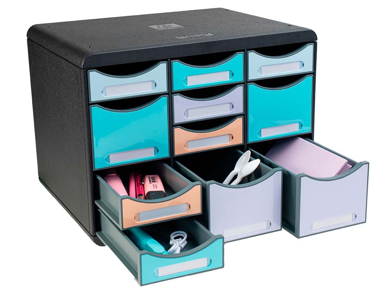 Exacompta Schubladenbox Store Box Multi "Aquarel", 270x355x271 mm, 11 Schubladen