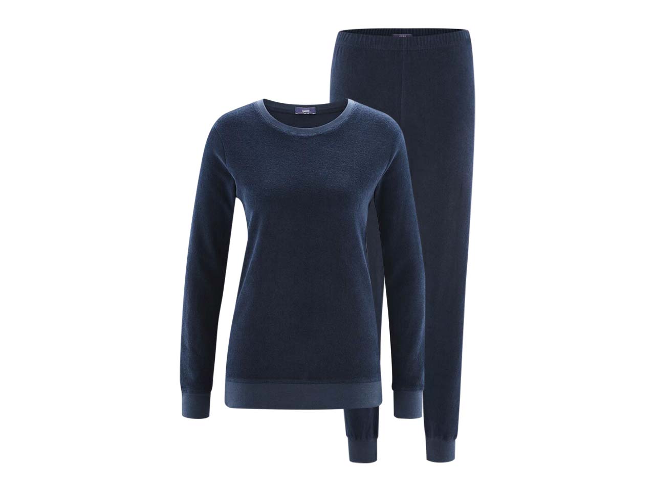 Living Crafts Bio-Damen-Frottee-Schlafanzug "Bonnie" navy, Gr. L