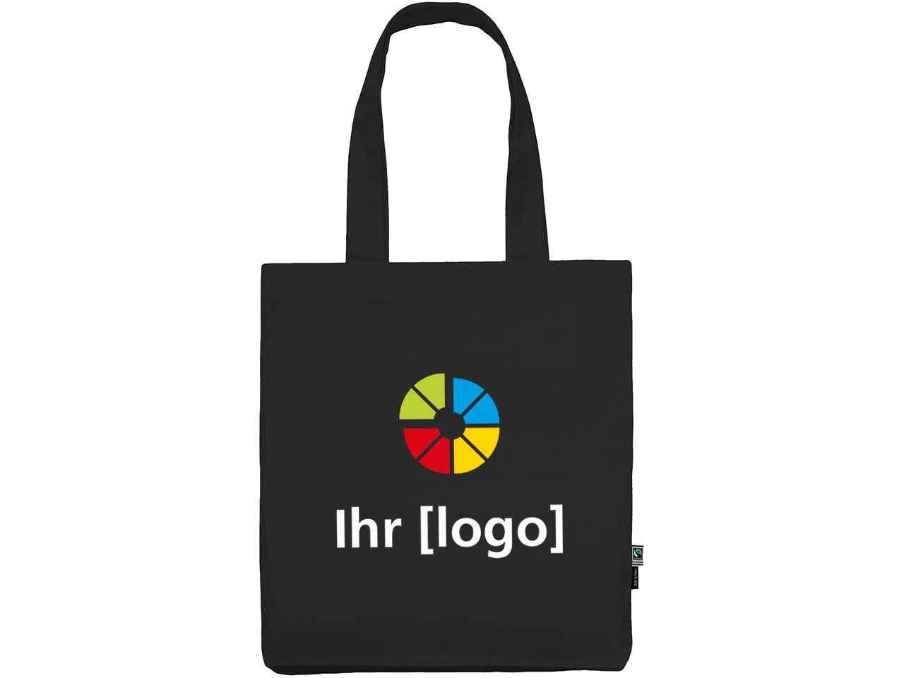Neutral Bio-Tragetasche mit Bodenfalte, black