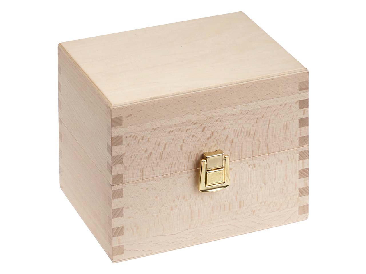 Karteikartenbox aus Holz mit Deckel, DIN A7