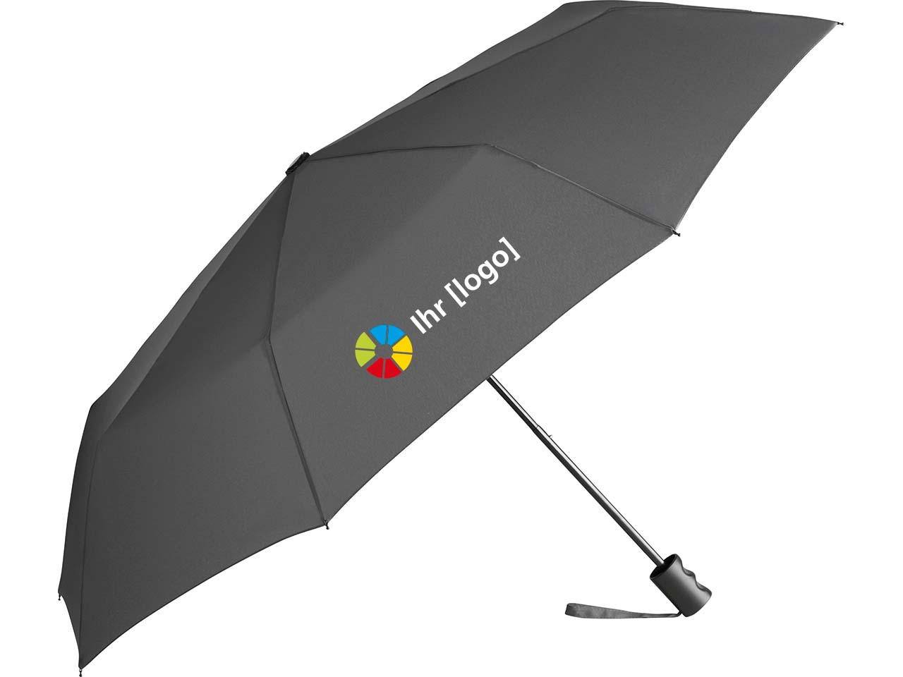 Taschenschirm 'ÖkoBrella' grau mit  Recycling-Polyester Bezug