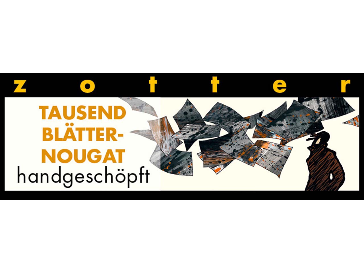 Zotter Bio-Schokolade Handgeschöpft mit individuell gest. Banderole, Blätternougat 20 g