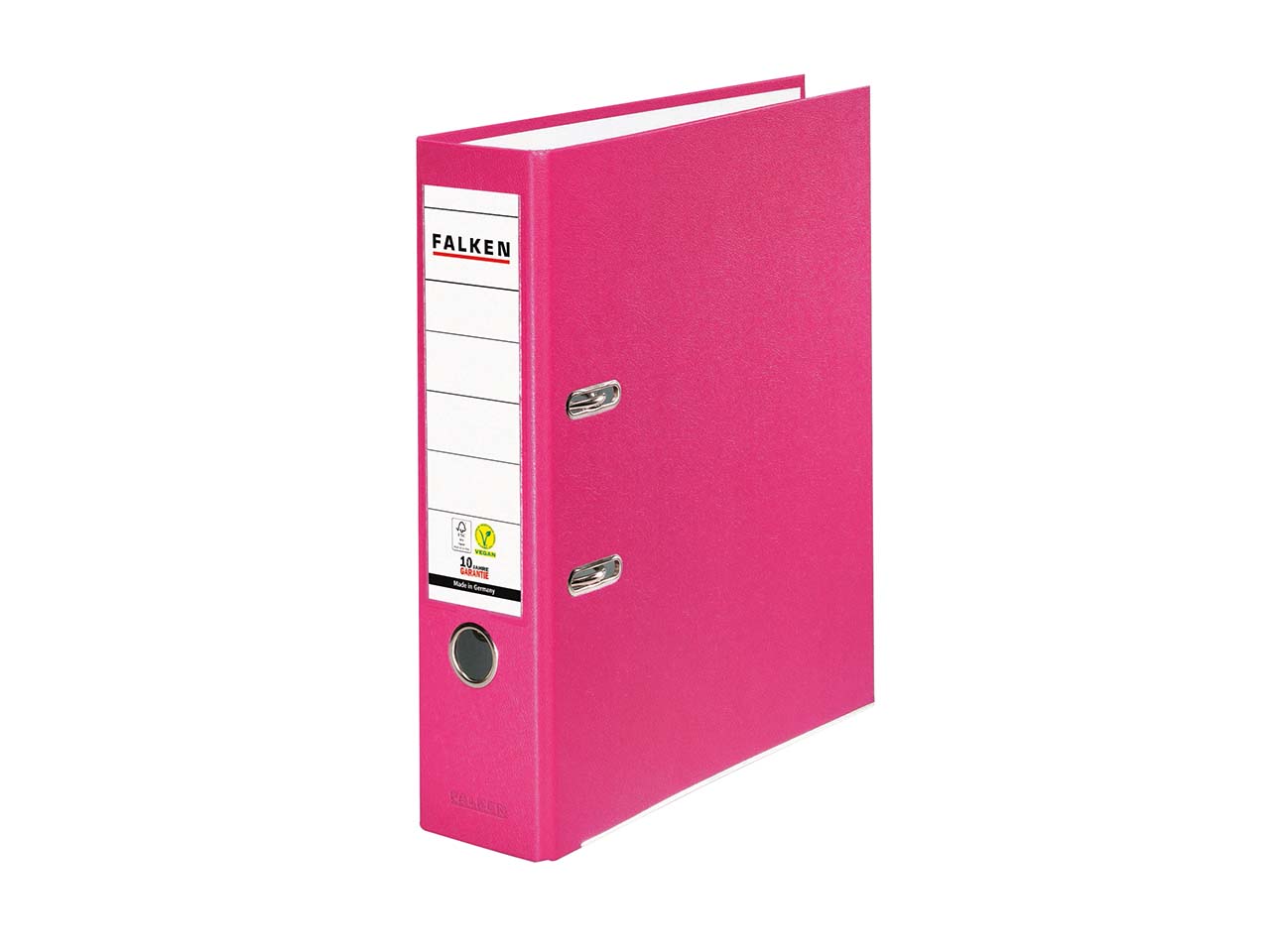 20 Falken Ordner "Vegan", mit Einsteckschild, 240 g/m², DIN A4, RB 80 mm, rosa