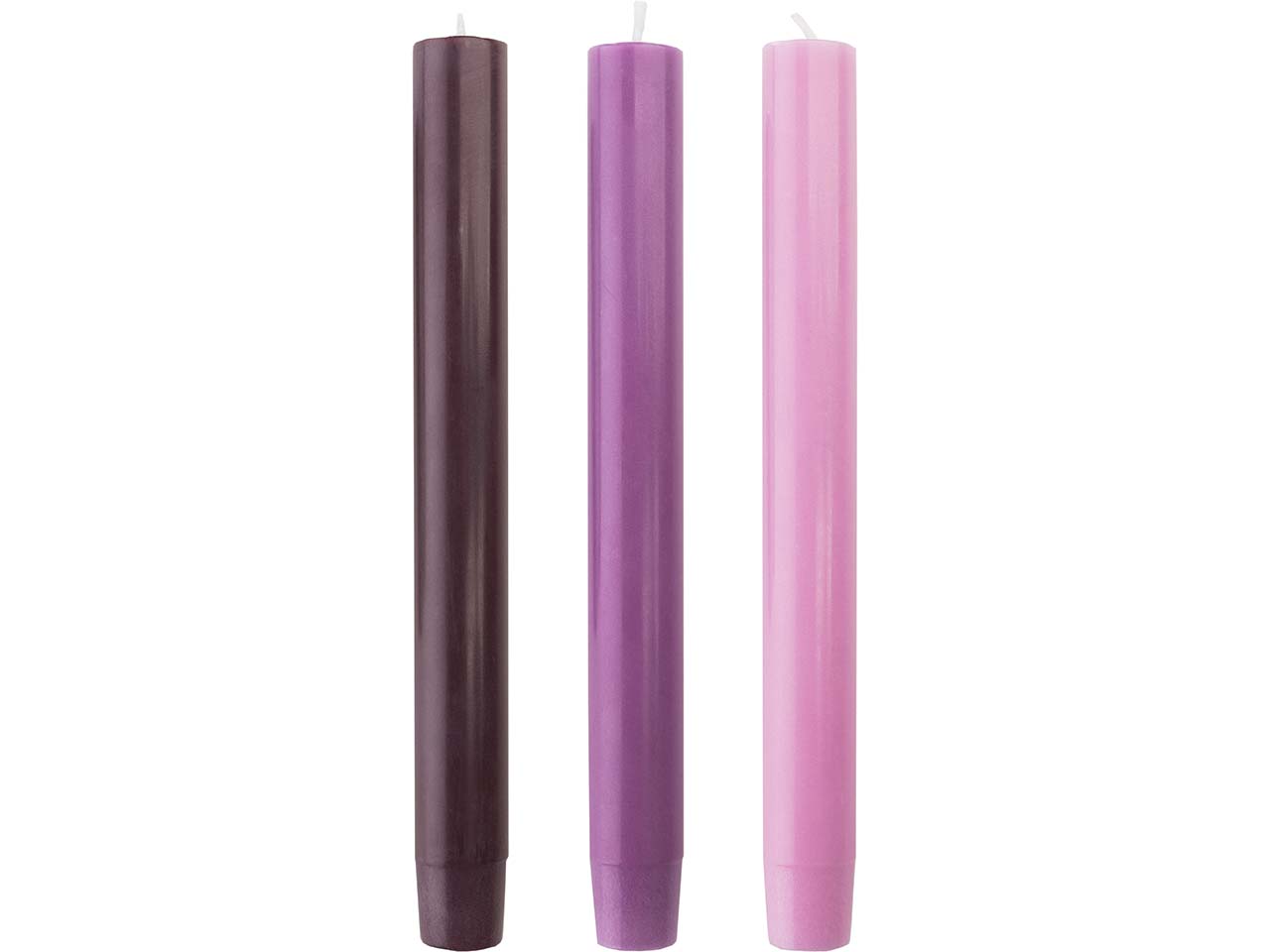 tranquillo 3er-Set Stabkerzen "GLUMI" aus Stearin, H 20 cm, cotton candy