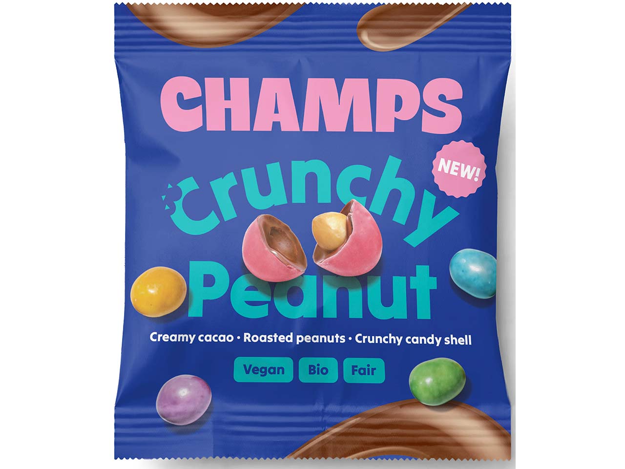 CHAMPS Bio-Schokolinsen "Crunchy Peanut" vegan, 50 g