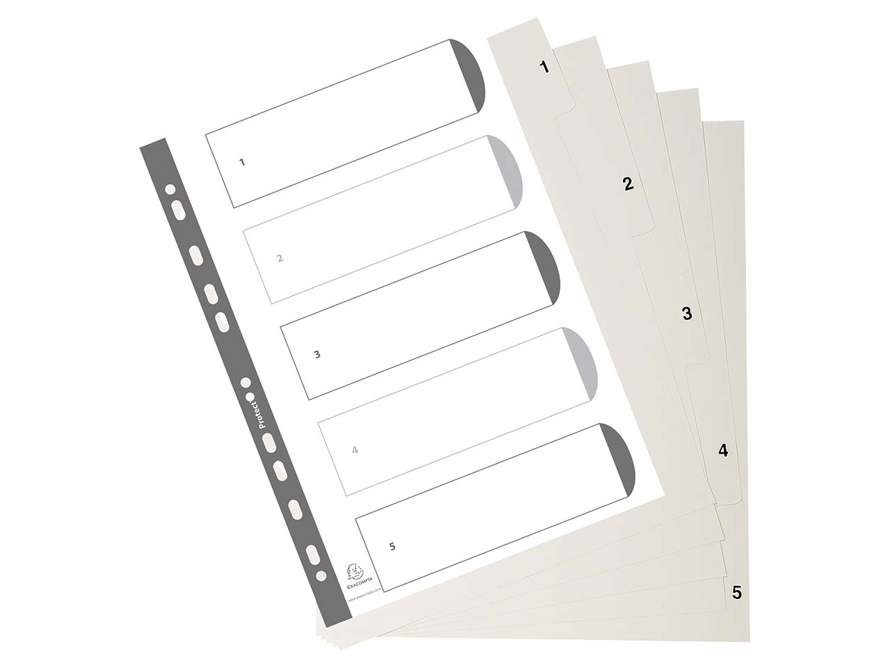 Exacompta Register aus Recyclingkunststoff, 5-teilig, DIN A4