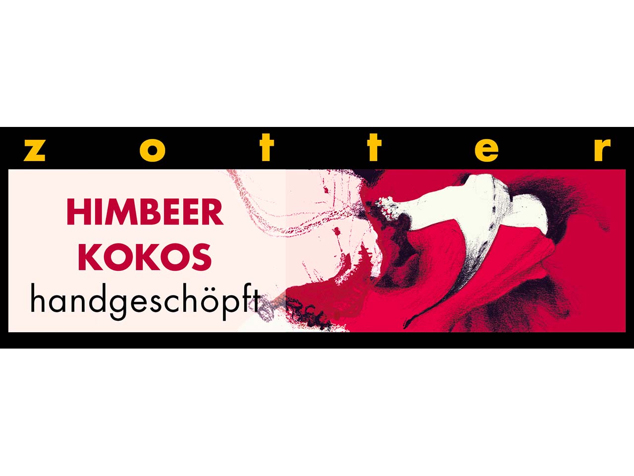 Zotter Bio-Schokolade Handgeschöpft mit individuell gest. Banderole, Himbeer-Kokos 20 g