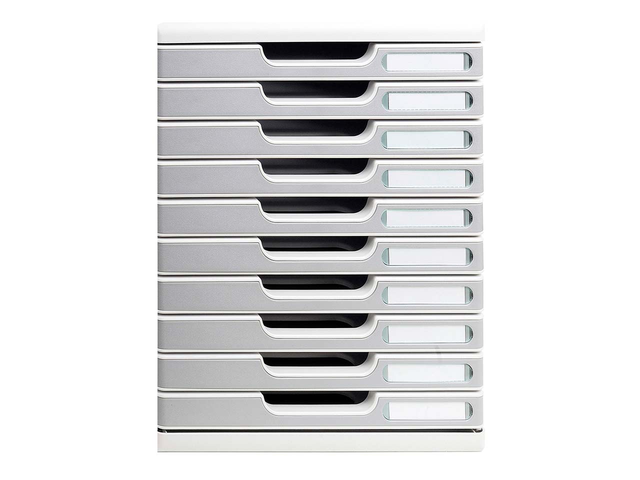 Exacompta Schubladenbox Modulo "Office", DIN A4+, 10 Schubladen geschlossen, steingrau