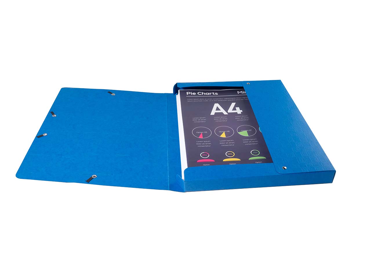 10 Exacompta Archivboxen "Scotten" aus Colorspan, 600 g/m², DIN A4, blau, RB 25 mm