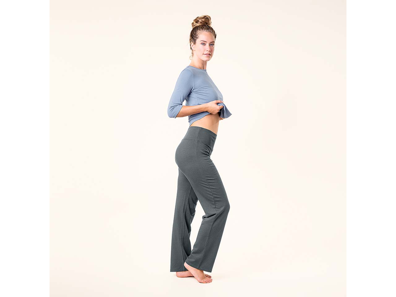 Living Crafts Bio-Damen-Jazz-Pants 'TOVE' mit Taschen, charcoal, Gr. M