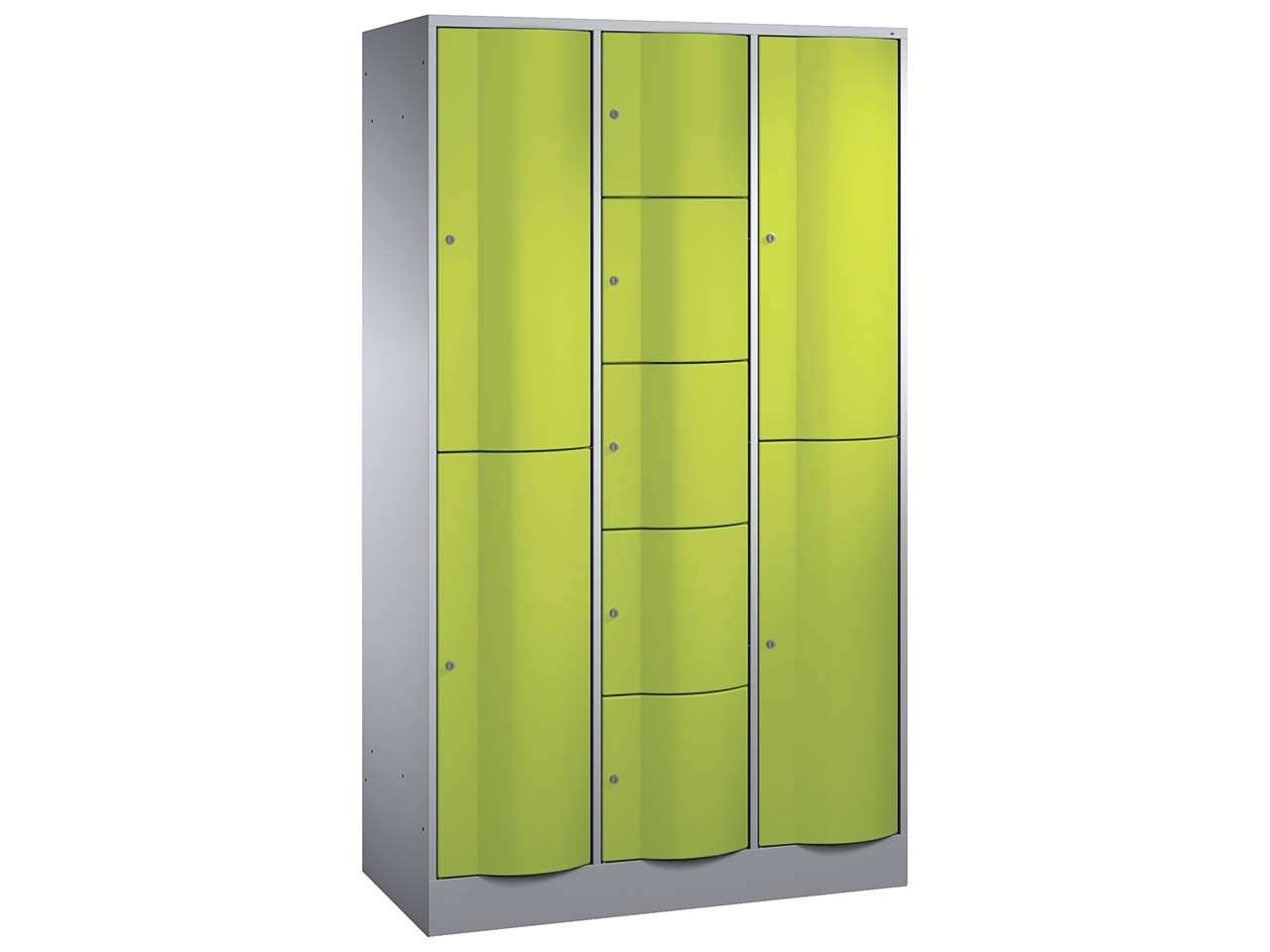 Kombi-Schließfachschrank lg/gr lxr, 2+5+2 Fächer