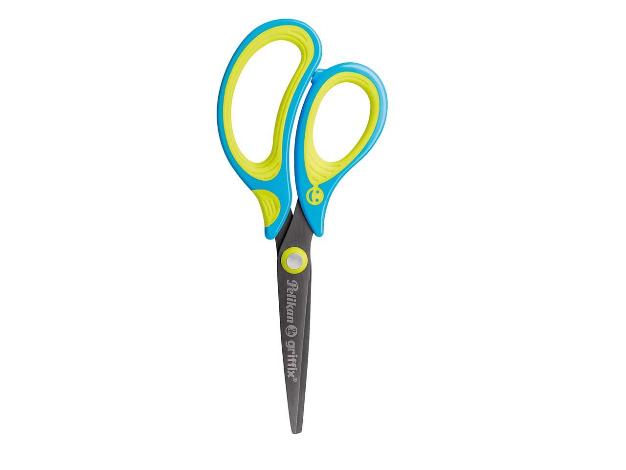 Pelikan Ergonomische Schulschere "griffix" neon fresh blue,fürLinkshänder*innen,spitz,15cm