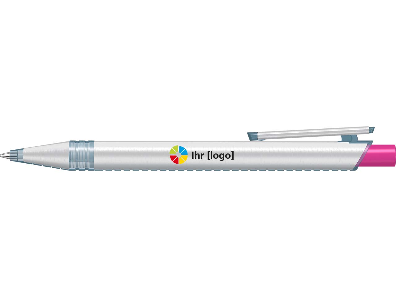 uma Kugelschreiber "recycelt PET PEN ALUMA" mit transparent farbigem Drücker, magenta