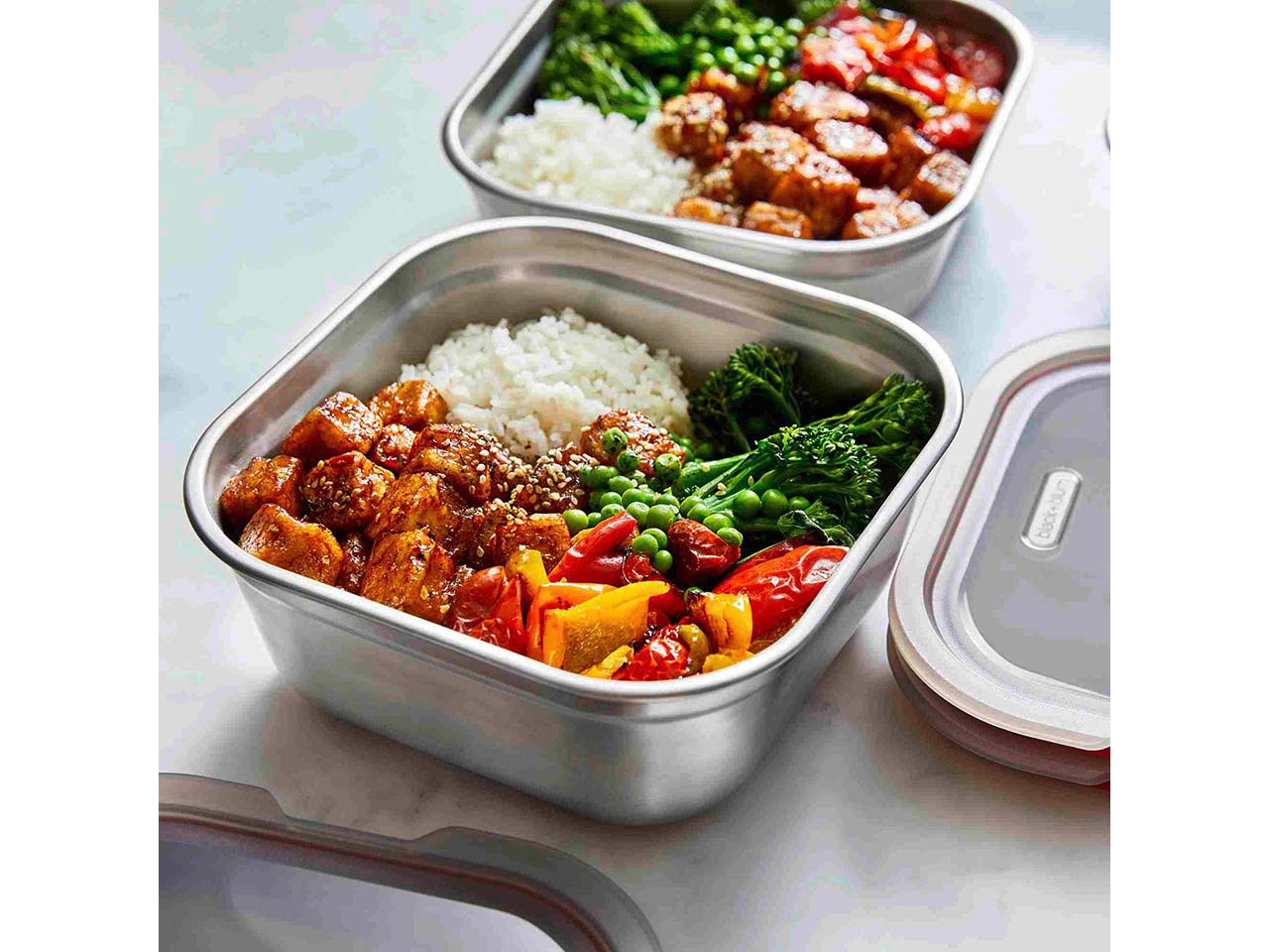 black+blum Frischhaltebox "Food Box" Edelstahl, quadratisch, 1400 ml