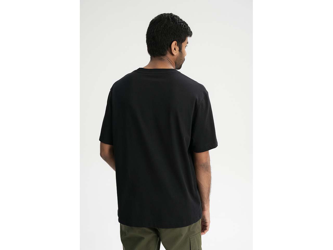 MELA Bio-Herren-T-Shirt 'BHAJAN' mit überschnittenen Schultern, schwarz, Gr. L