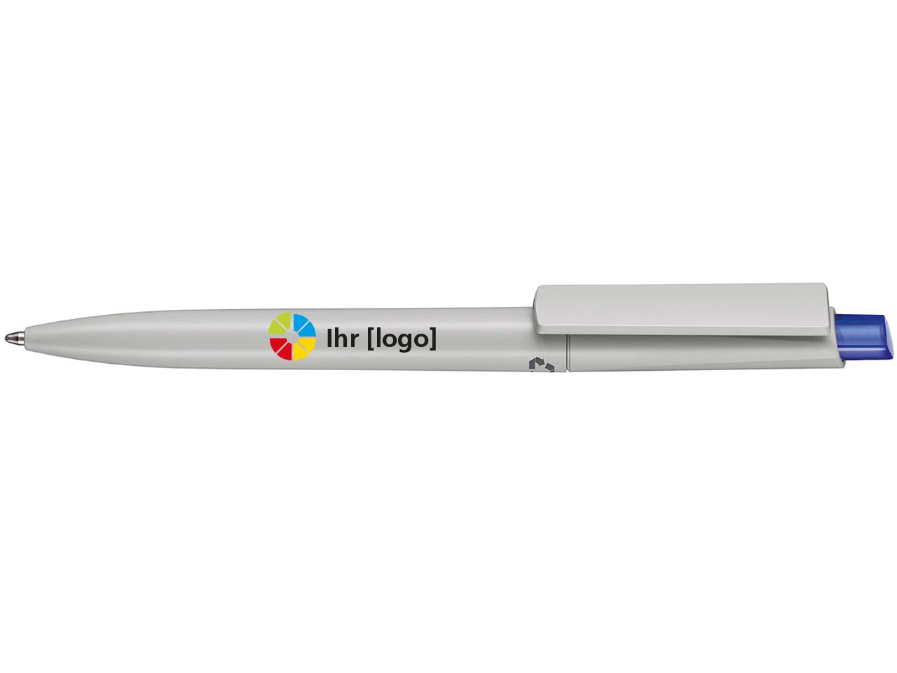 RITTER CARES Kugelschreiber 'Crest Recycled' grau/royal-blau