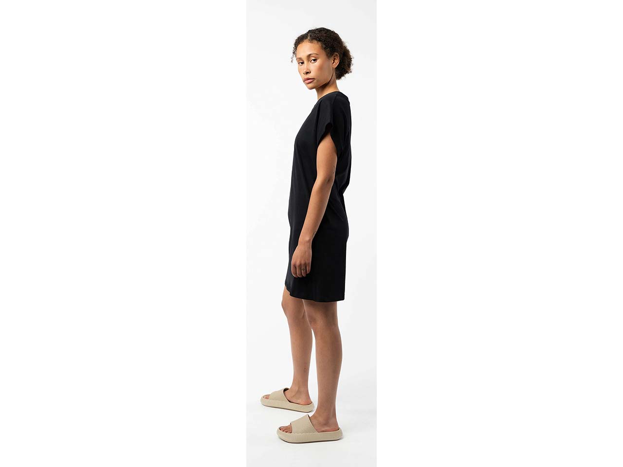 MELA Bio-Damen-T-Shirt-Kleid 'SUNEA' mit Rundhalsausschnitt, schwarz, Gr. S