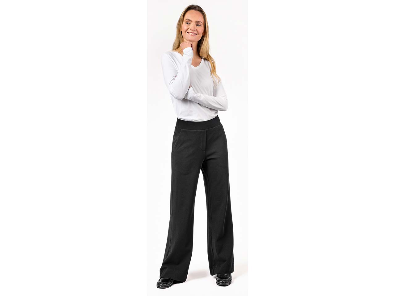 Living Crafts Bio-Damen-Stoffhose "TAMINA" mit Seitentaschen, black, Gr. XL