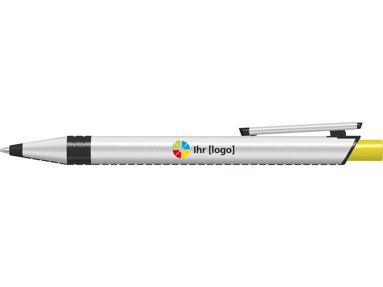 uma Kugelschreiber "recycelt PET PEN ALUMA" mit farbigem Drücker, gelb