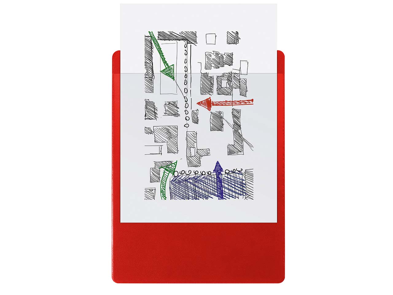 10 Exacompta Klemmbretter mit Hülle, DIN A4, Metallclip, rot