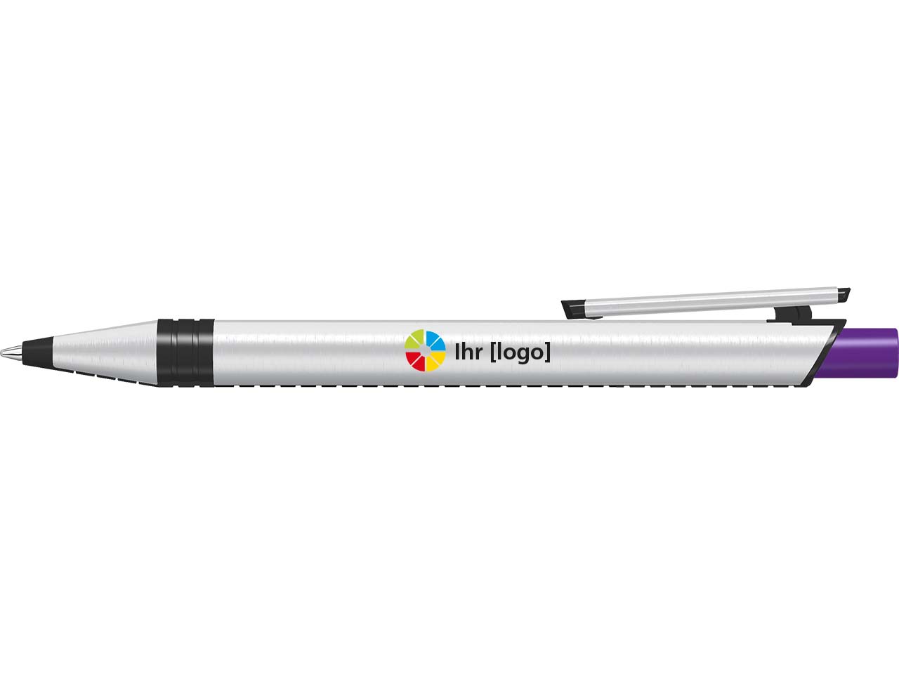 uma Kugelschreiber "recycelt PET PEN ALUMA" mit farbigem Drücker, dunkelviolett