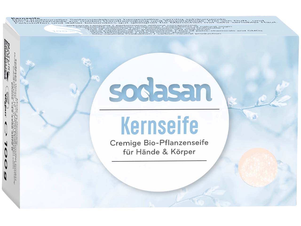 Sodasan Feste Pflanzenölseife 'Cream' Kernseife, 100 g