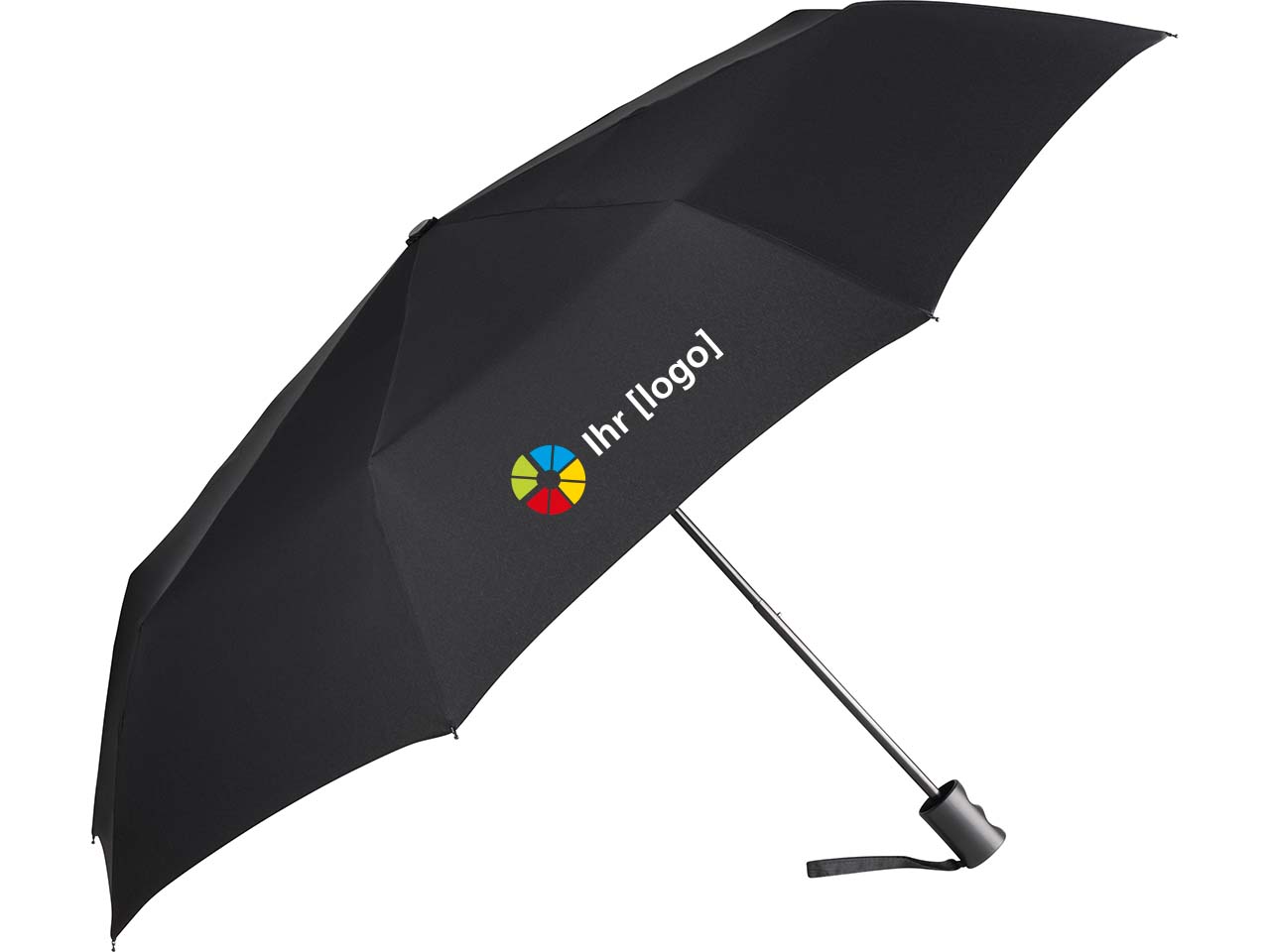 Taschenschirm 'ÖkoBrella' schwarz mit  Recycling-Polyester-Bezug