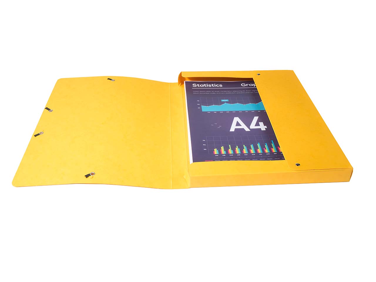 8 Exacompta Archivboxen, Colorspan-Karton, 600 g/m², DIN A4, Gummizug, RB 25 mm, gelb