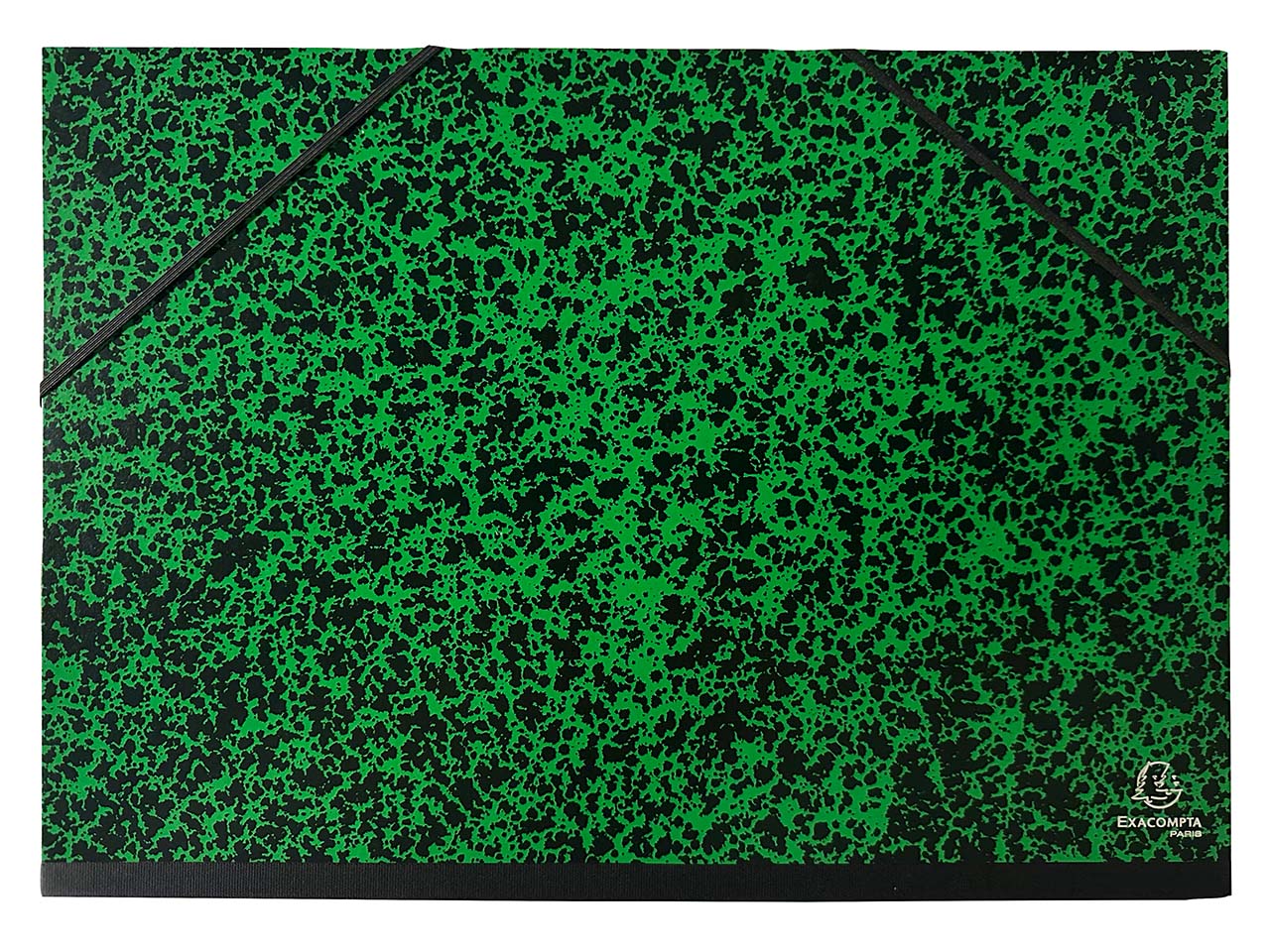 10 Exacompta Zeichenmappen mit Gummizug, 320x450 mm für DIN A3, grün