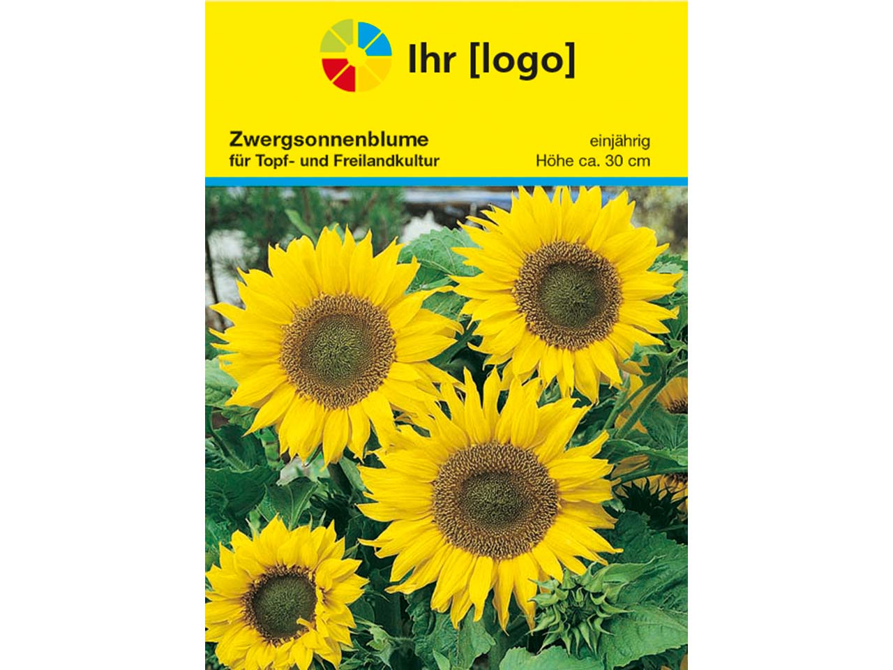 Samentütchen 'Sonnenblume' mit 1-4 farbigem individuellen Aufdruck
